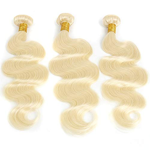 Honey 613 Blonde Brazilian Body Wave 3 Bundles 10A Grade 100% Unprocessed Virgin Hair Extensions (28 28 28, 613 blonde-body wave)