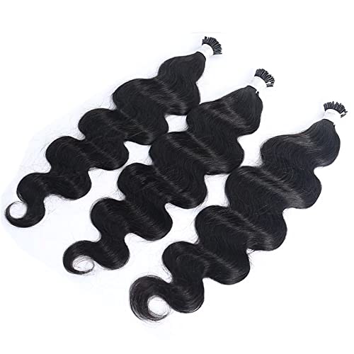 I Tips Body Wave Microlink Human Hair Extensions Brazilian 100% Real Human Hair Bundles Itips Micro Beads Body Wave Bulks Pre Bonded Keratin Stick Tipped Hair Extensions 100 Strands 100g 22"