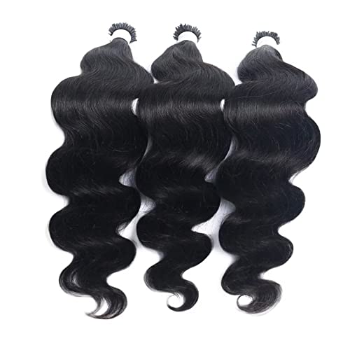 I Tips Body Wave Microlink Human Hair Extensions Brazilian 100% Real Human Hair Bundles Itips Micro Beads Body Wave Bulks Pre Bonded Keratin Stick Tipped Hair Extensions 100 Strands 100g 22"