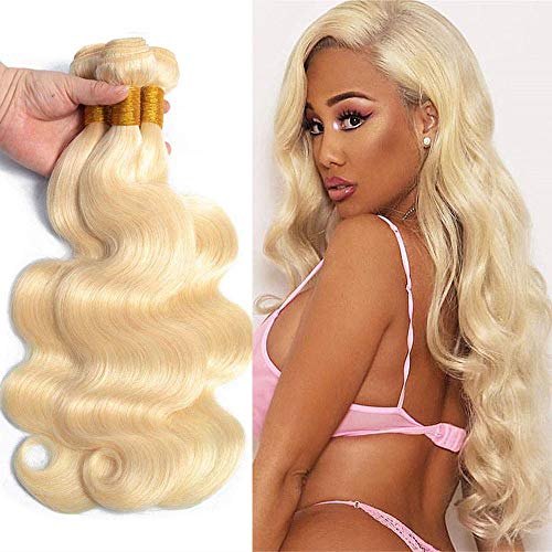 Honey 613 Blonde Brazilian Body Wave 3 Bundles 10A Grade 100% Unprocessed Virgin Hair Extensions (28 28 28, 613 blonde-body wave)