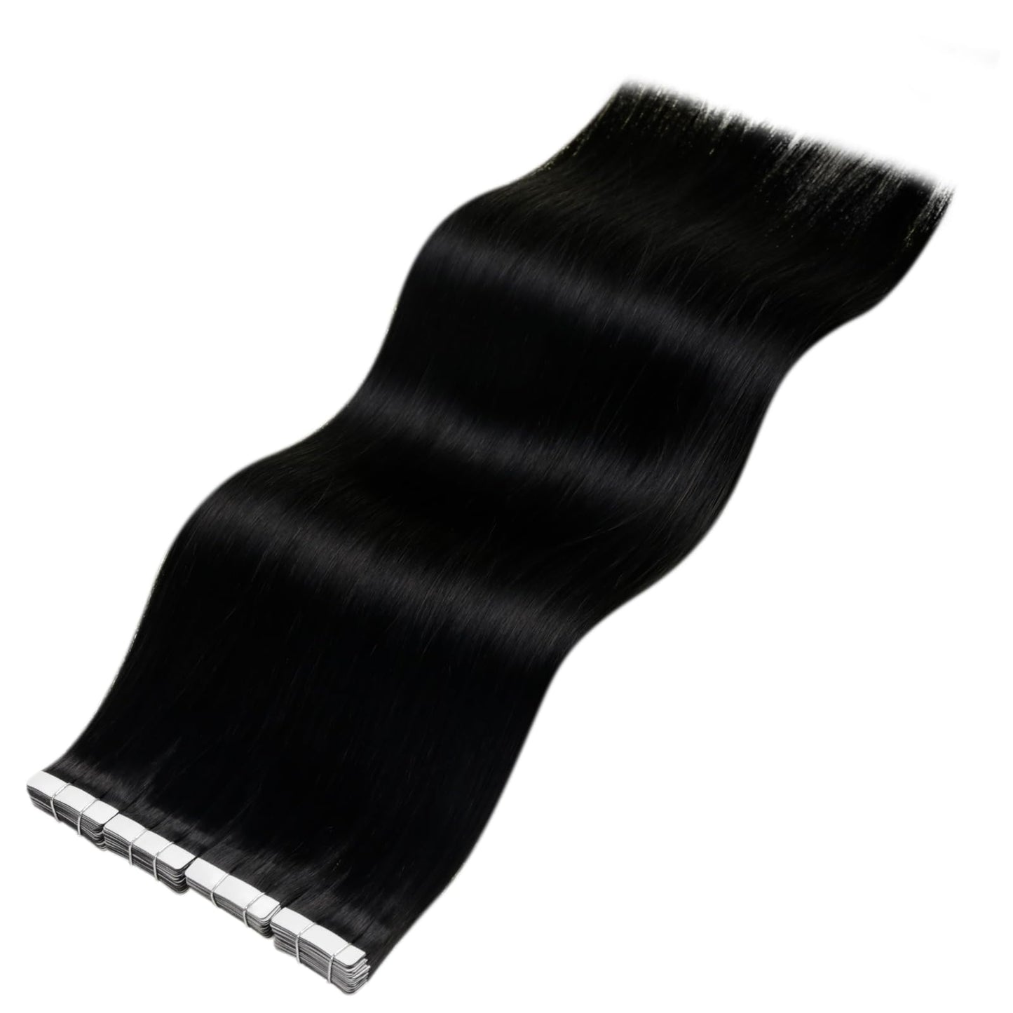 Tape Ins 22inch Double Side Jet Black Hair Extensions Real Human Hair 20pcs 50g