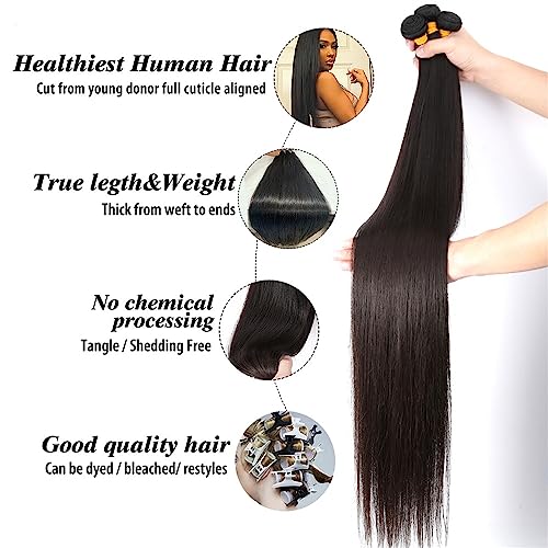 10A Human Hair Brazilian Hair Straight 1 Bundle 34 Inch Hair Extensions ( single bundle)