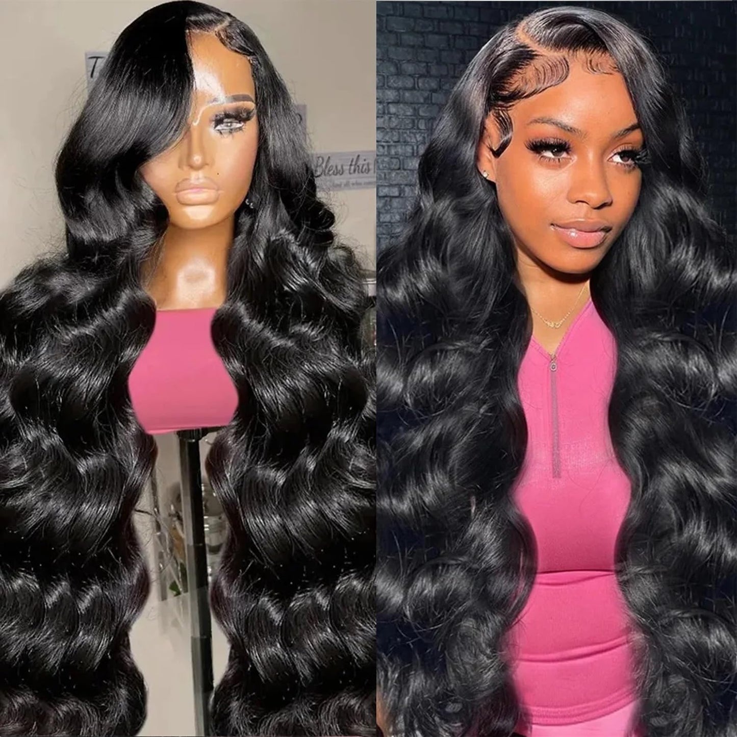 28 Inch Body Wave Human Hair 180% Density 13x4 lace front Pre Plucked with Baby Hair HD Transparent Glueless