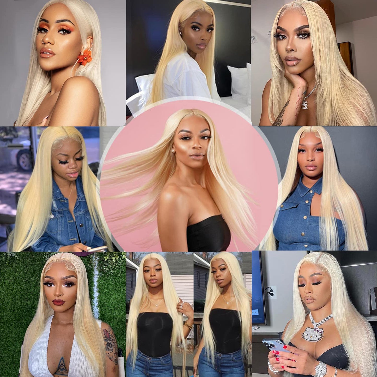 30 Inch Straight 613 13x4 HD Lace Frontal Human Hair Pre Plucked Bleached Knots 30 Inch Blonde