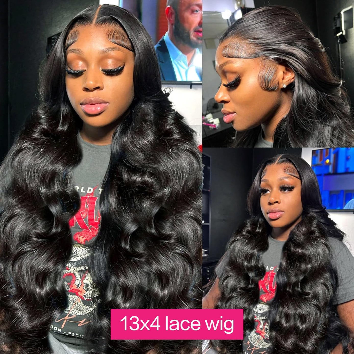 28 Inch Body Wave Human Hair 180% Density 13x4 lace front Pre Plucked with Baby Hair HD Transparent Glueless