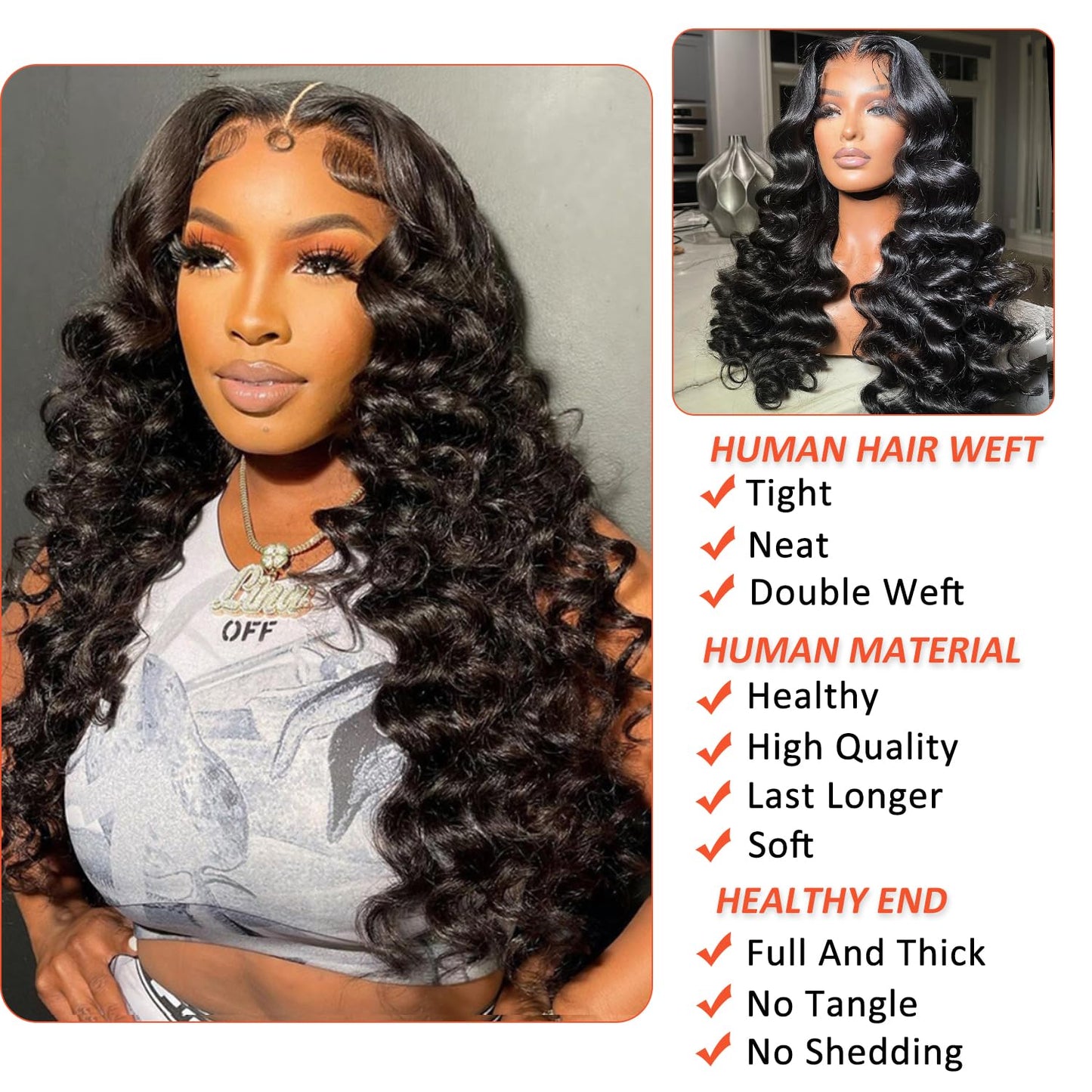 13x4 HD Transparent Frontal Glueless Pre Plucked Deep Wave Unit with Baby Hair 180 Density 28 Inch