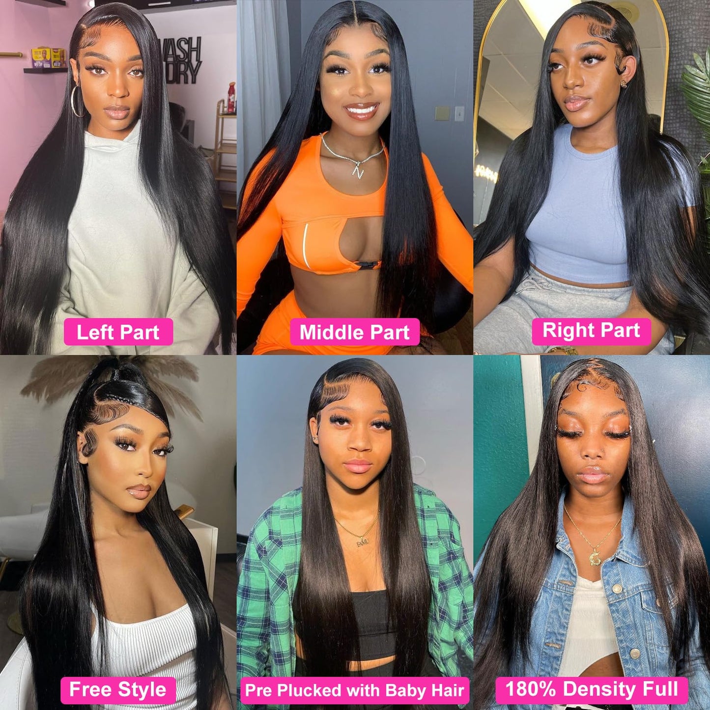 36 Inch Straight Pre Plucked 13x4 HD Transparent Lace Frontal w/ Baby Hair & Bleached Knots Human Hair Wig